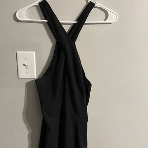 Black cross front jumpsuit